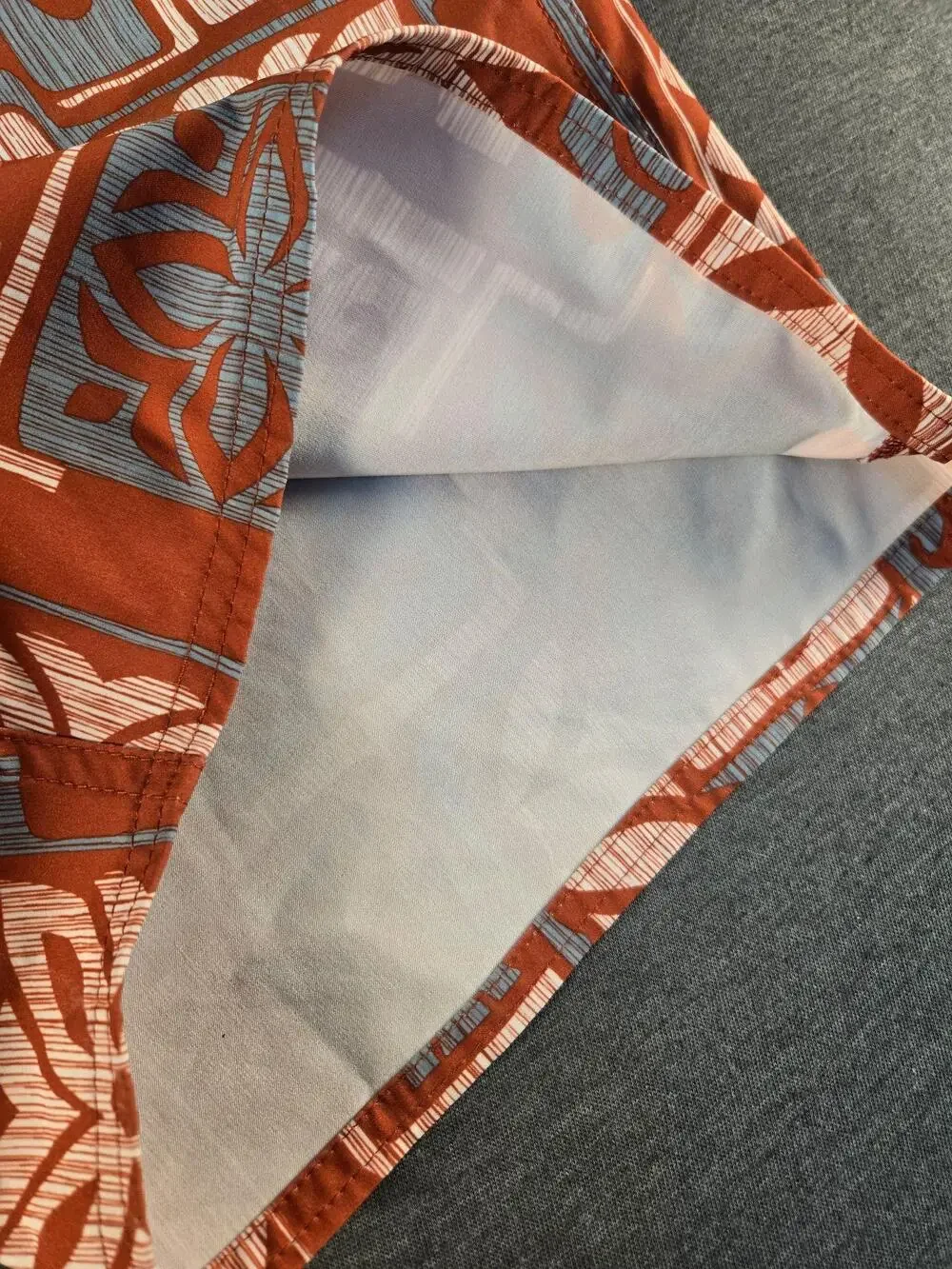 Quiksilver Shorts Mens Large Orange Waterman Swim Trunks Hawaiian Lined Tropical